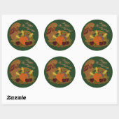 Happy Thanksgiving Cornucopia Green Stickers (Blatt)
