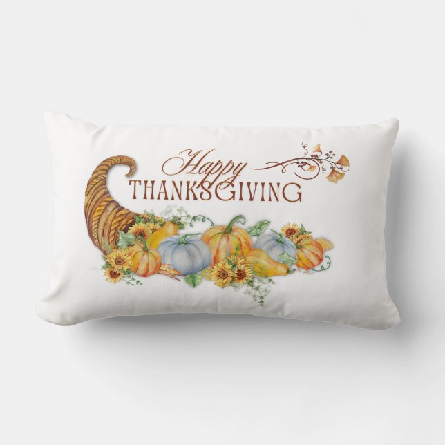Happy Thanksgiving Cornucopia  Lendenkissen (Vorderseite)
