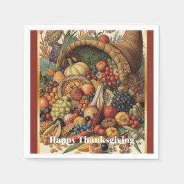 Happy Thanksgiving Cornucopia Napkins Serviette