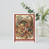 Happy Thanksgiving Cornucopia Postcard Postkarte (Stehend Vorderseite)