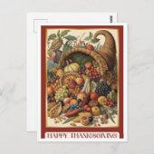 Happy Thanksgiving Cornucopia Postcard Postkarte (Vorne/Hinten)