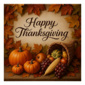 Happy Thanksgiving Cornucopia Poster (Vorderseite)