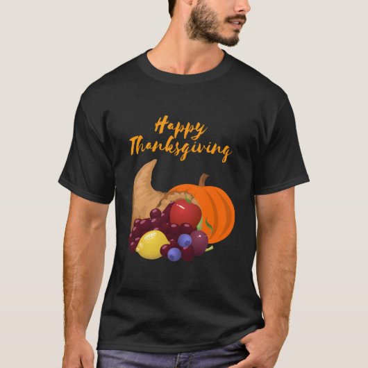 Happy Thanksgiving Cornucopia T-Shirt (Vorderseite)
