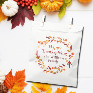 Happy Thanksgiving Custom Autumn Leaf Party Geschenktütchen