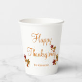 Happy Thanksgiving Custom Familienname Pappbecher (Rückseite)