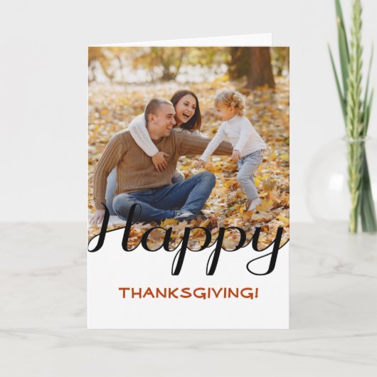 Happy Thanksgiving Custom Foto Card Karte (Vorderseite)