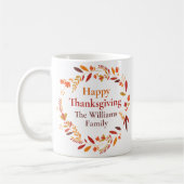 Happy Thanksgiving Custom Herbst Leaf Kranz Kaffeetasse (Links)