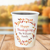 Happy Thanksgiving Custom Herbst Leaf Kranz Pappbecher