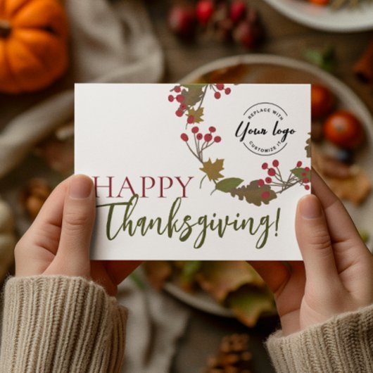 Happy Thanksgiving Custom Logo Herbstlaub Feiertagskarte