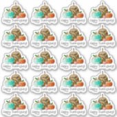 Happy Thanksgiving Cute Glitter Pumpkins Business Aufkleber (Vorderseite)
