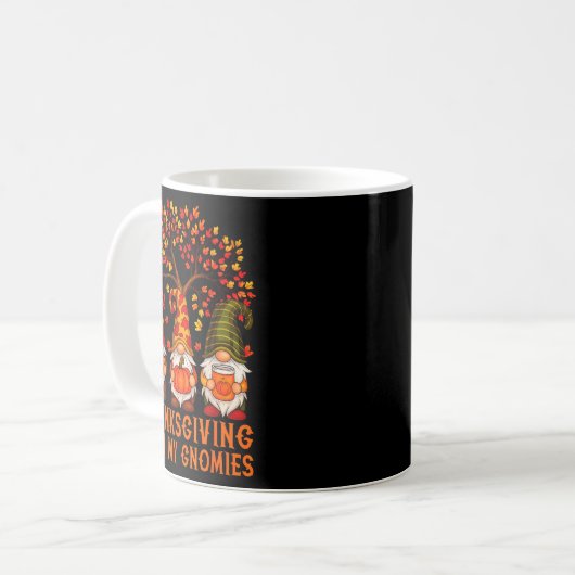Happy Thanksgiving Cute Gnomes Pumpkin Autumn Leav Kaffeetasse (Vorderseite Links)