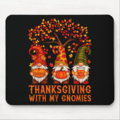 Happy Thanksgiving Cute Gnomes Pumpkin Autumn Leav Mousepad (Vorne)