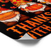 Happy Thanksgiving Cute Gnomes Pumpkin Autumn Leav Poster (Ecke)