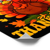 Happy Thanksgiving Cute Turkey Family Dinner Thank Poster (Ecke)