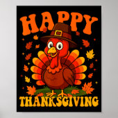 Happy Thanksgiving Cute Turkey Family Dinner Thank Poster (Vorne)
