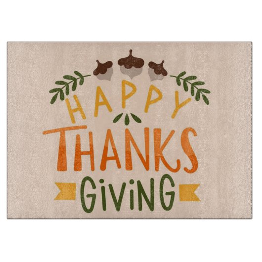 Happy Thanksgiving Cutting Board Schneidebrett (Vorderseite)