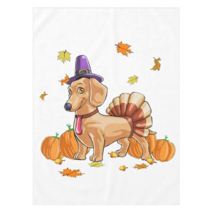 Happy Thanksgiving Dachshund Turkey Costume T Fun Tischdecke