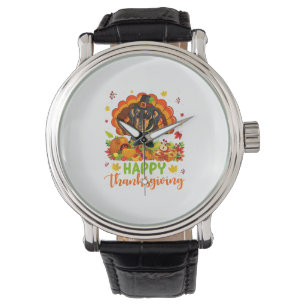 Happy Thanksgiving Dackel Hund Türkei Hund Lover Armbanduhr