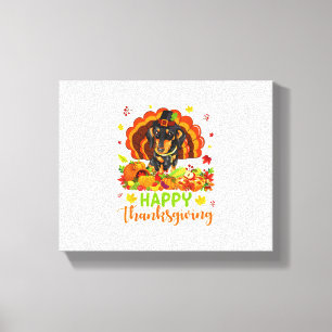 Happy Thanksgiving Dackel Hund Türkei Hund Lover Leinwanddruck