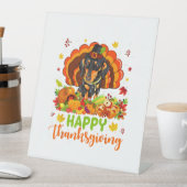 Happy Thanksgiving Dackel Hund Türkei Hund Lover Sockelschild (In Situ)