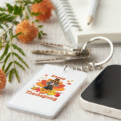 Happy Thanksgiving Dackel Hundebesitzer Pet Lover Schlüsselanhänger (Vorderseite rechts)