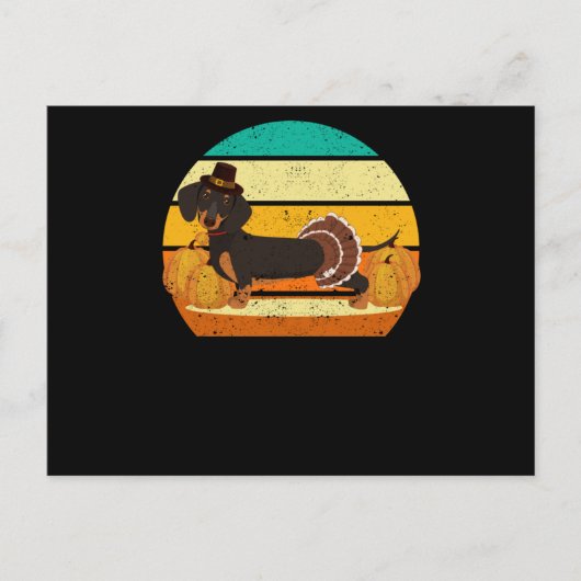 Happy Thanksgiving Dackel Putenfest Herbstspass Postkarte (Vorderseite)