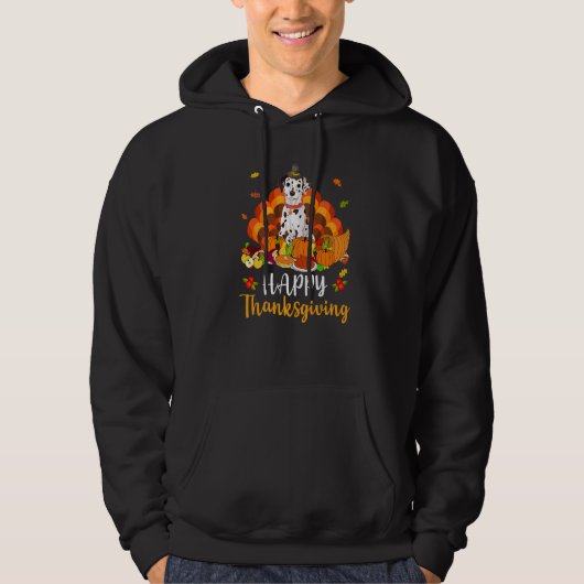 Happy Thanksgiving Dalmatian Dog Turkey Pet Hoodie (Vorderseite)