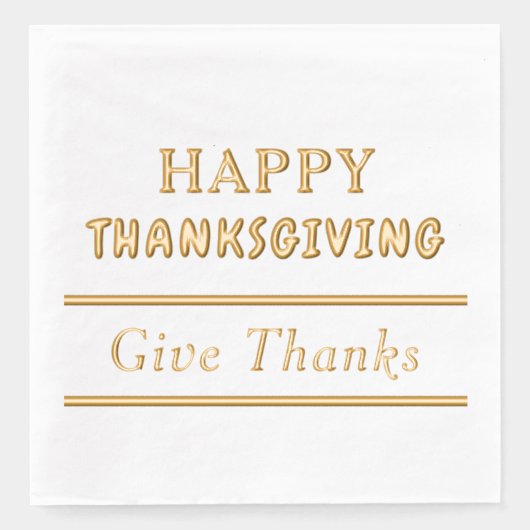 Happy Thanksgiving Danke Typografie Servietten Mit Folie (Vorderseite)