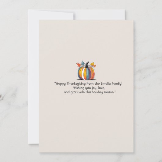 Happy Thanksgiving Dankeskarte (Rückseite)