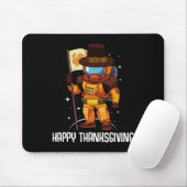 Happy Thanksgiving Day Astronaut Türkei Flag Fall Mousepad (Mit Mouse)
