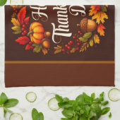 Happy Thanksgiving Day Brown Kitchen Handtuch (Gefaltet)