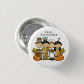 Happy Thanksgiving Day Children Button (Vorne & Hinten)