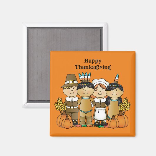 Happy Thanksgiving Day Children Magnet (Vorderseite/Rückseite)