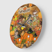 Happy Thanksgiving Day Clock Große Wanduhr (Winkel)