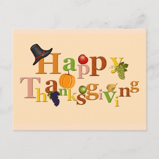 Happy Thanksgiving Day Design Postkarte (Vorderseite)