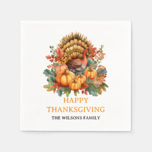 Happy Thanksgiving Day Fall Holiday Türkei Dinner Serviette