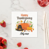 Happy Thanksgiving Day |Fall Holiday Türkei Dinner Serviette (Beispiel)