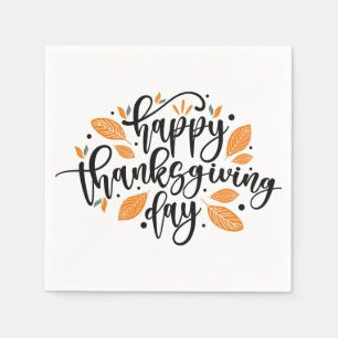 Happy Thanksgiving Day  Fall Holiday Türkei Dinner Serviette
