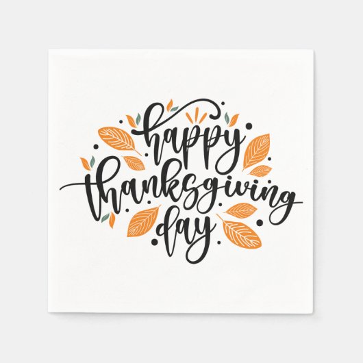 Happy Thanksgiving Day |Fall Holiday Türkei Dinner Serviette (Vorderseite)