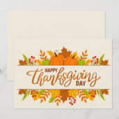 Happy Thanksgiving Day Feiertagskarte (Vorne/Hinten)