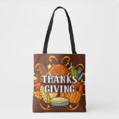 Happy Thanksgiving Day Food Tote Bag Tasche (Vorderseite)