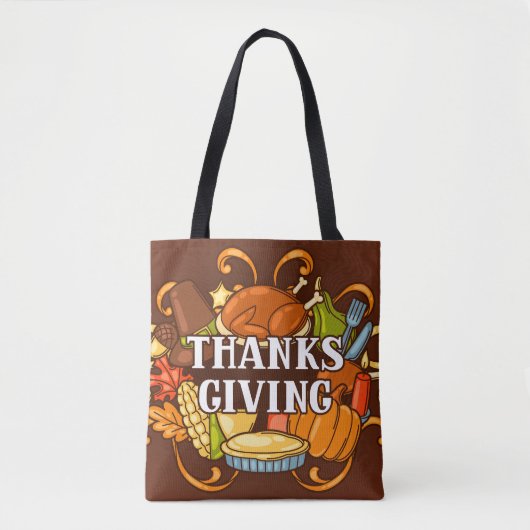 Happy Thanksgiving Day Food Tote Bag Tasche (Vorderseite)