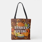 Happy Thanksgiving Day Food Tote Bag Tasche (Rückseite)