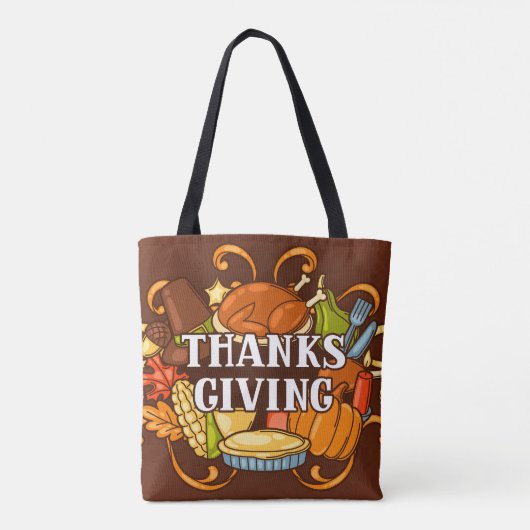 Happy Thanksgiving Day Food Tote Bag Tasche (Rückseite)