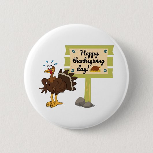 Happy Thanksgiving Day Funny Button (Vorderseite)