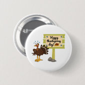 Happy Thanksgiving Day Funny Button (Vorne & Hinten)