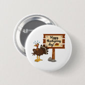 Happy Thanksgiving Day Funny Button (Vorne & Hinten)