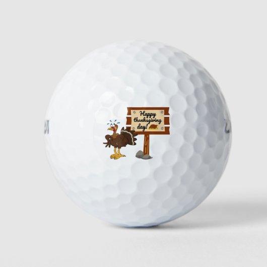 Happy Thanksgiving Day Funny Golfball (Vorderseite)