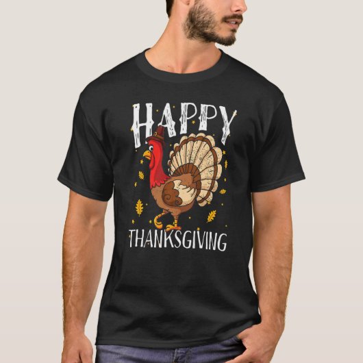 Happy Thanksgiving Day Funny Niedlich Pilgrim Türk T-Shirt (Vorderseite)