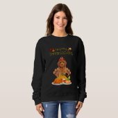 Happy Thanksgiving Day Goldendoodle Dog Türkei Sweatshirt (Vorne ganz)